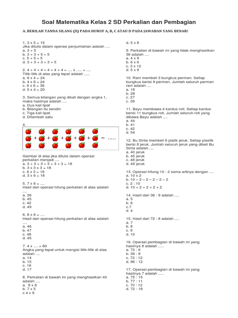 Soal Pembagian Kelas 3 Sd Soal Pembagian Kelas 3 Sd