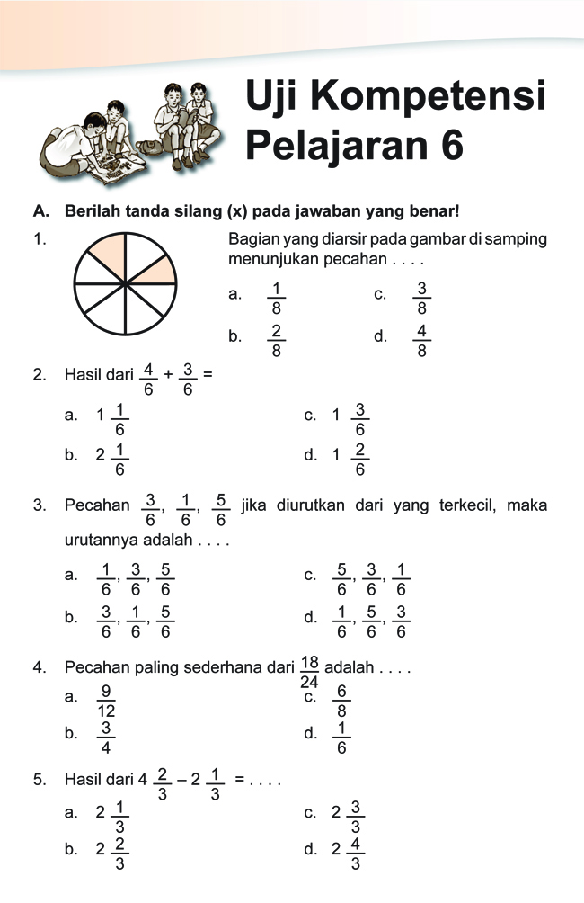 Soal Pecahan Kelas 3