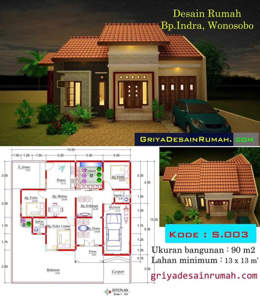 Desain Rumah Melebar Ke Samping Sederhana