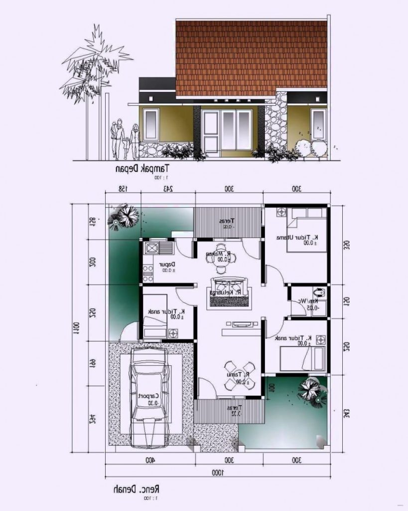 Desain Rumah 7×8 2 Lantai