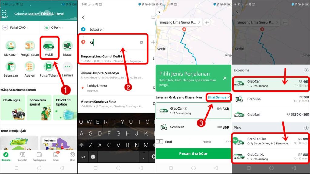 Cek Tarif Grab Mobil 2022