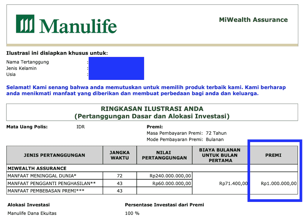 Penentuan Tarif Premi Asuransi