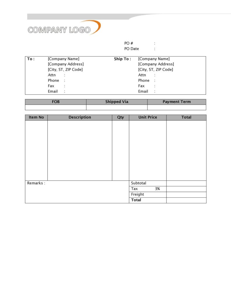 Contoh Purchase Order Excel