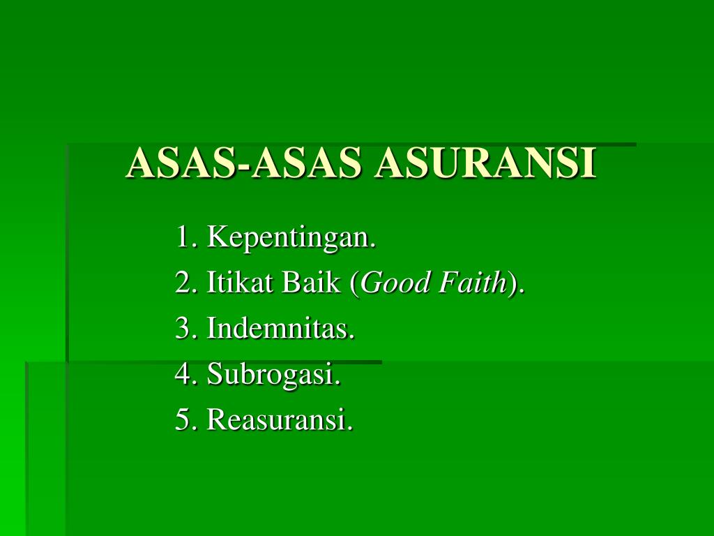 Asas Asuransi Asas Asuransi