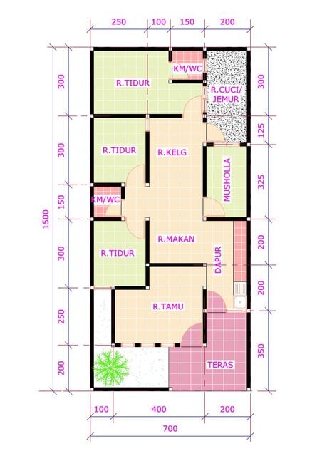Desain Rumah 7×15 3 Kamar 1 Lantai Desain Rumah 7×15 3 Kamar 1 Lantai