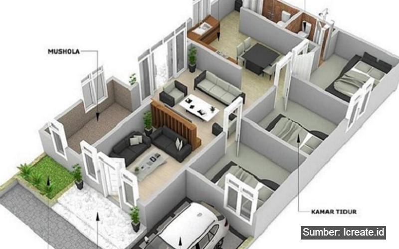 Desain Rumah 4 Kamar Tidur 1 Mushola Desain Rumah 4 Kamar Tidur 1 Mushola