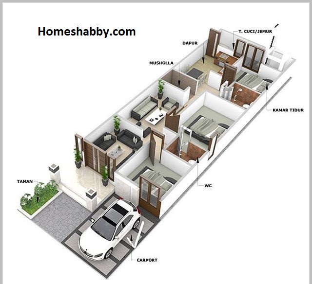 Desain Rumah Panjang Ke Belakang
