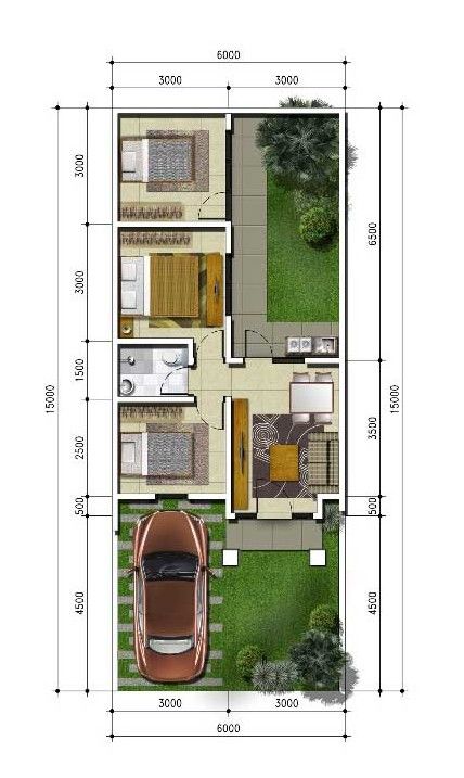 Desain Rumah 6×15