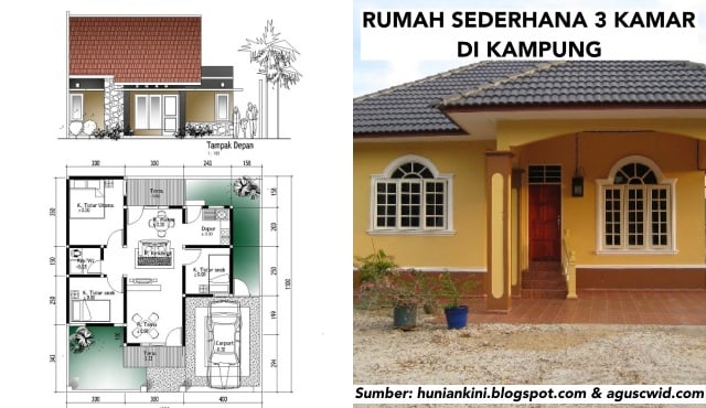 Desain Rumah Sederhana 3 Kamar Di Kampung