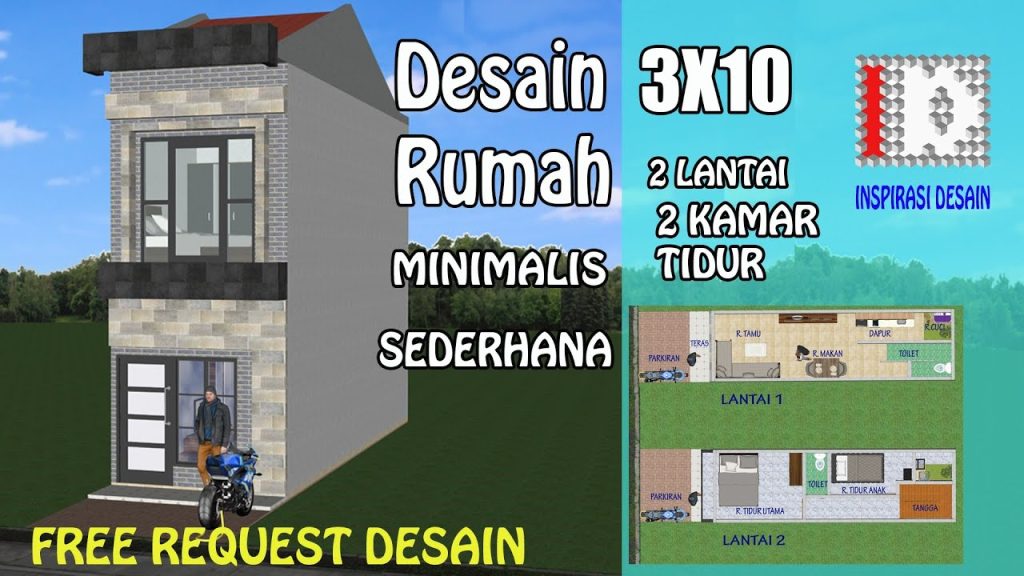 Desain Rumah 3×10 Meter 1 Lantai