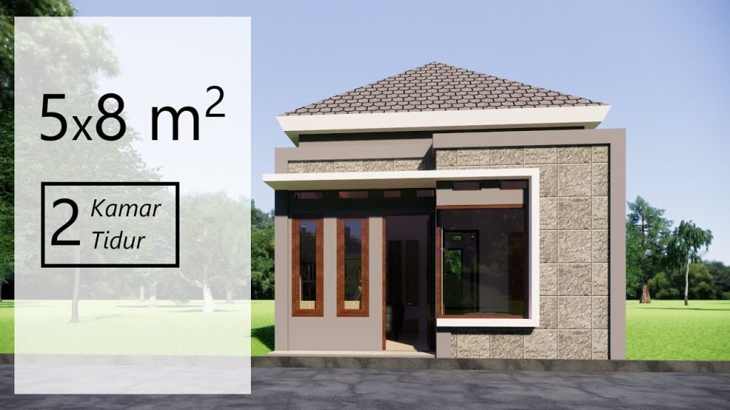 Desain Rumah Ukuran 5×8 Dengan 3 Kamar Tidur