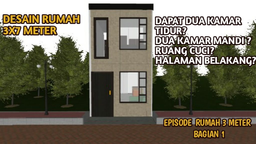 Desain Rumah 3×7 Meter 2 Lantai