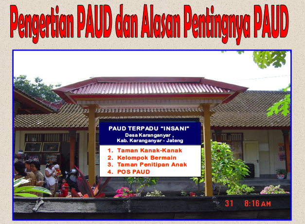 Pengertian Dan Tujuan Paud