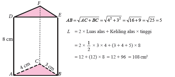 Soal Luas Permukaan Prisma