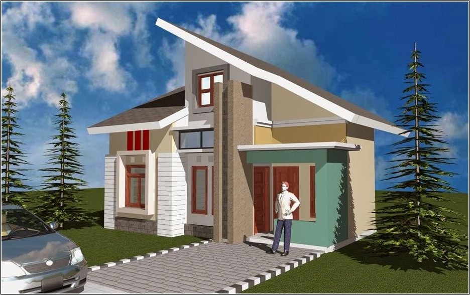 Desain Rumah Atap Miring Ke Samping