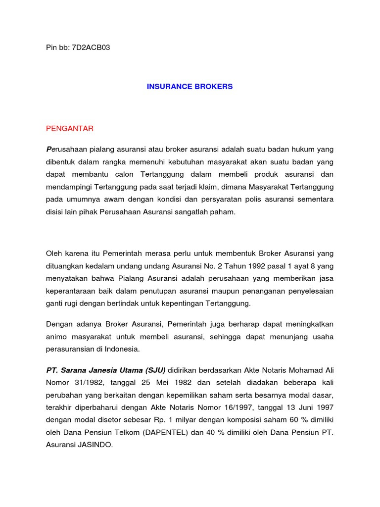 Uu Tentang Perasuransian