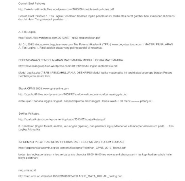 Soal Logika Penalaran Soal Logika Penalaran