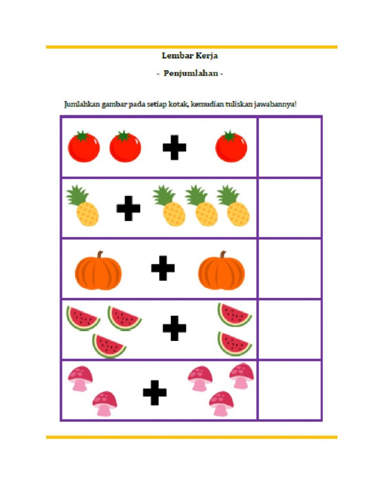 Soal Penjumlahan Kelas 1
