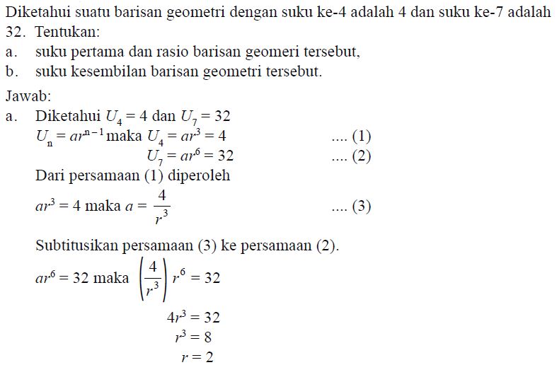 Contoh Soal Barisan Geometri