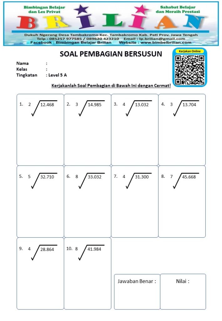Soal Pembagian Bersusun