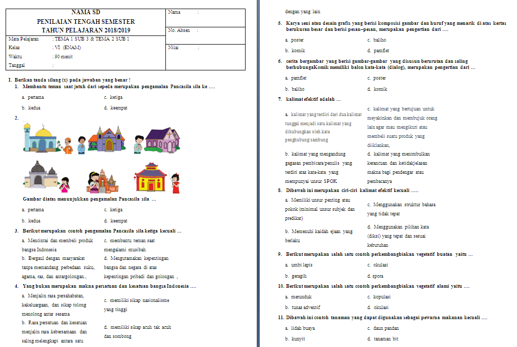 Soal Ips Kelas 6 Tema 1 Soal Ips Kelas 6 Tema 1