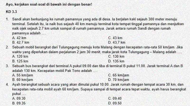 Soal Debit Kelas 5 Sd Soal Debit Kelas 5 Sd