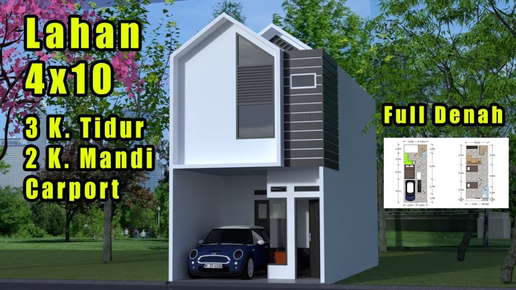 Desain Rumah Ukuran 4×10 Meter 2 Lantai