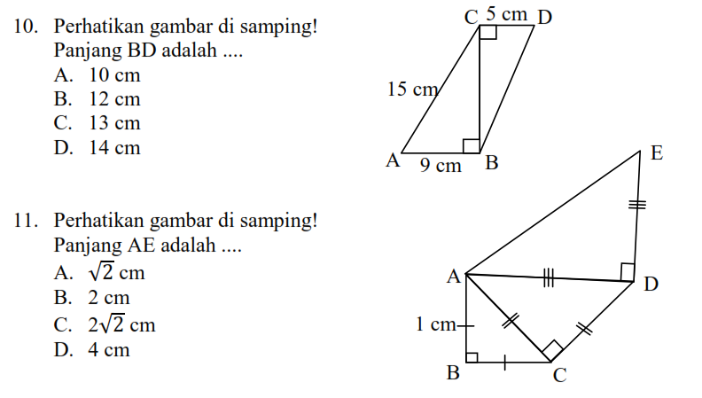 Contoh Soal Pythagoras Dan Penyelesaiannya