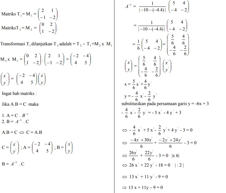 Contoh Soal Translasi Garis